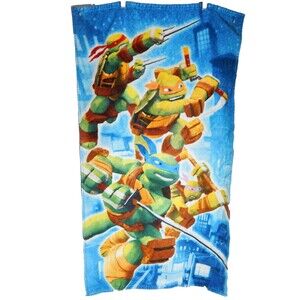 Teenage Mutant Ninja Turtles TMNT Rule Towel 2015 Nickelodeon 42x24 Blue